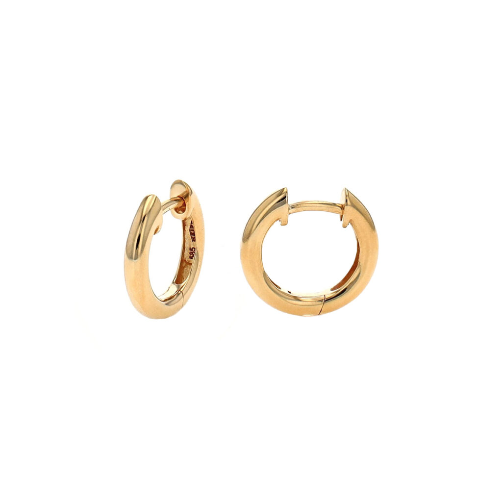 14K Yellow Gold 13.5 mm Huggie Hoop Earrings - Josephs Jewelers