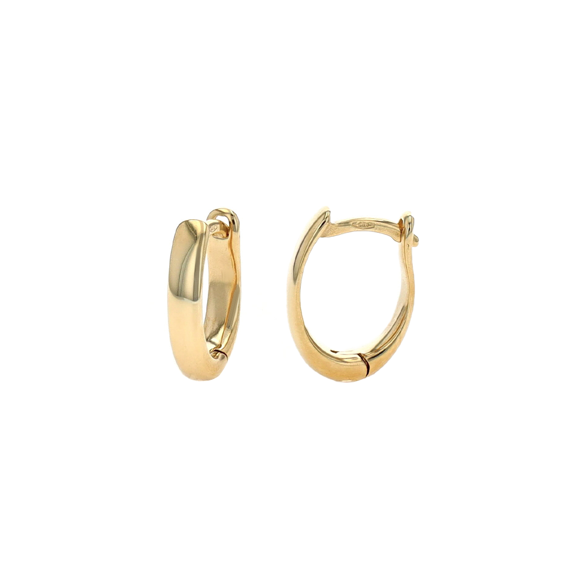 14K Yellow Gold Small U-Shape Hoop Earrings
