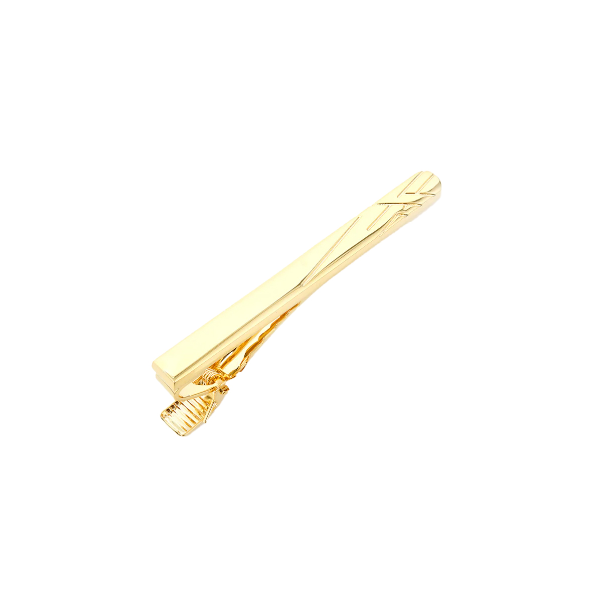 Gold Tone Etched Tie Clip