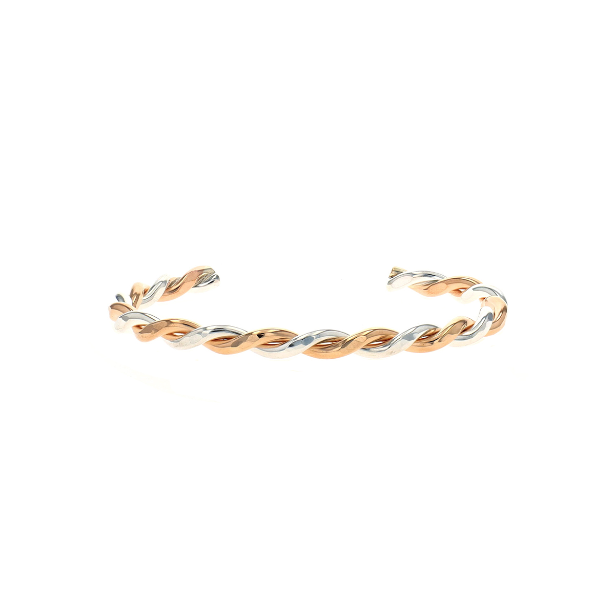 Sterling Silver Two-Tone Twisted Cuff Bracelet