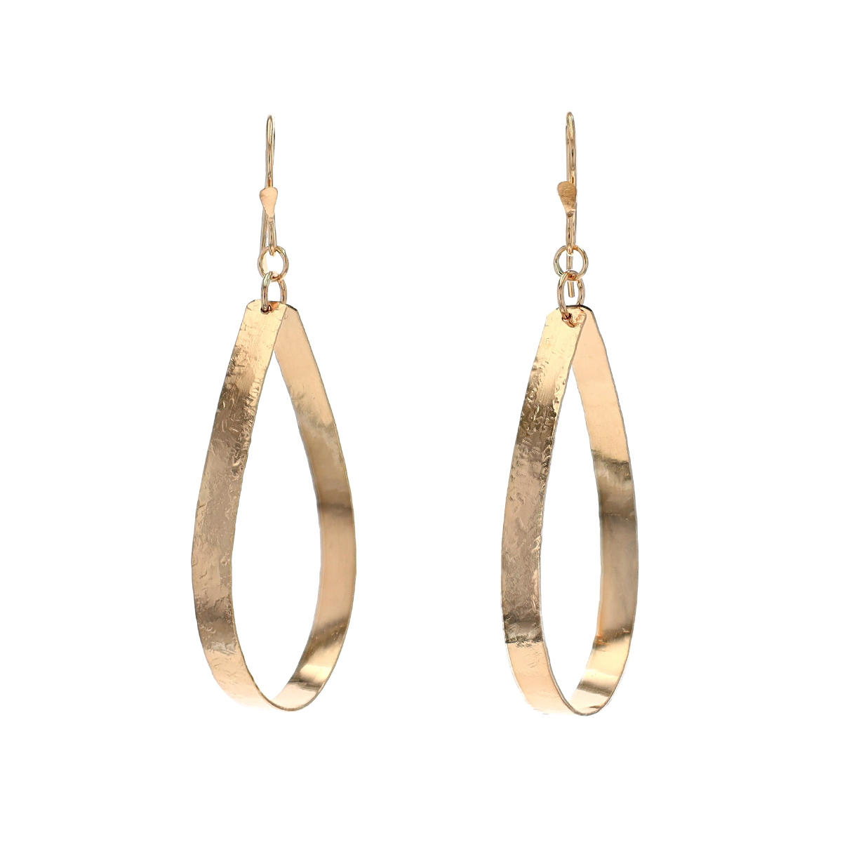 Gold Filled Open Pear-Shape Dangle Earrings