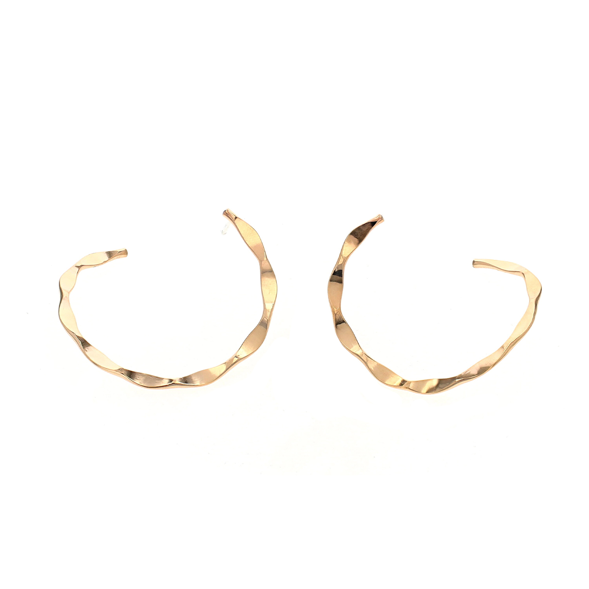 Gold Filled Wavy C-Hoop Earrings