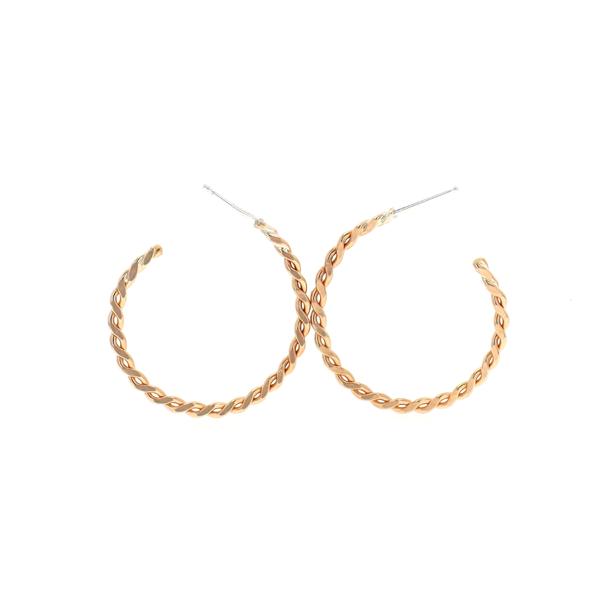 Gold Filled Thin Twisted Hoop Earrings