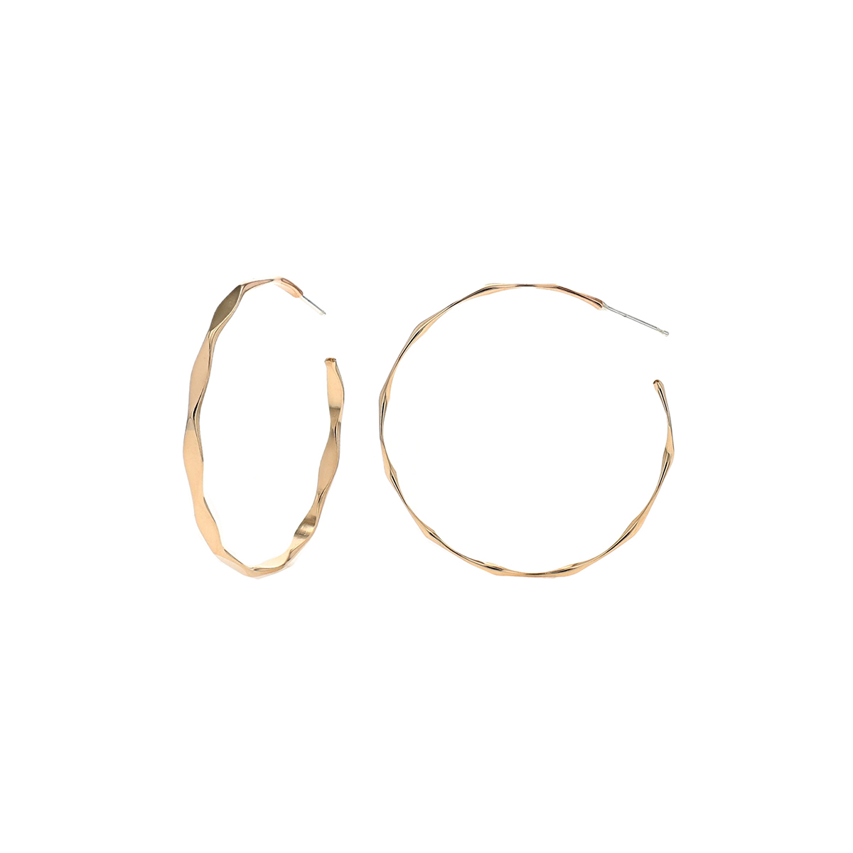 Gold Filled Small Edged Hoop Earrings