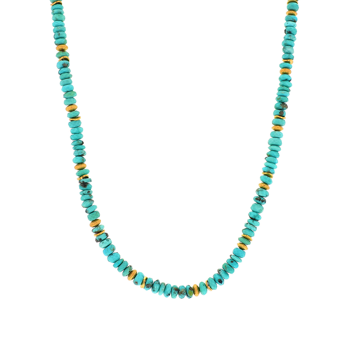 Sterling Silver and Yellow Gold Plated Turqoise Necklace