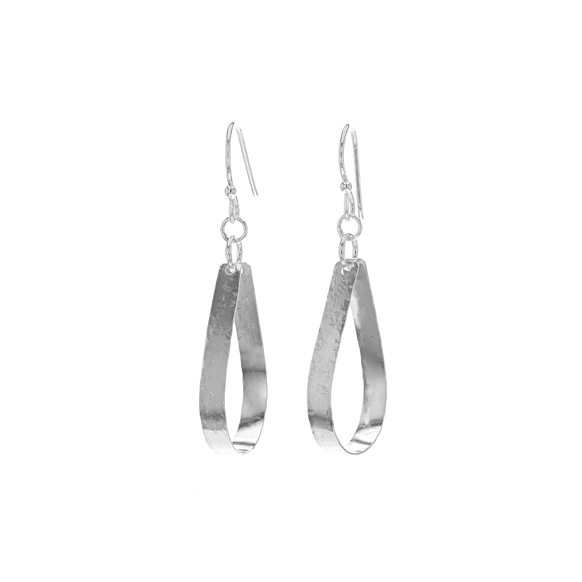 Sterling Silver Open Pear-Shape Dangle Earrings