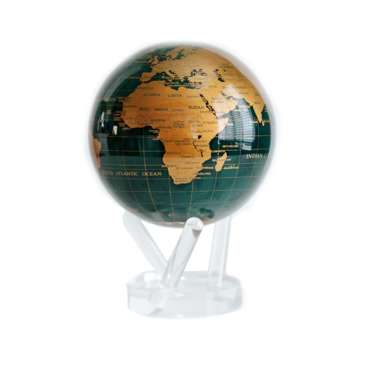 Mova - Green & Gold Globe 6"