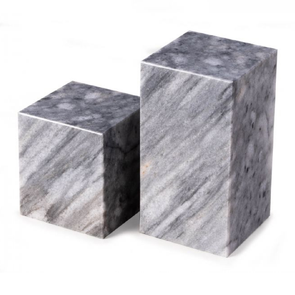 Bey- Berk - Hathaway Gray Marble Cube Design Bookends