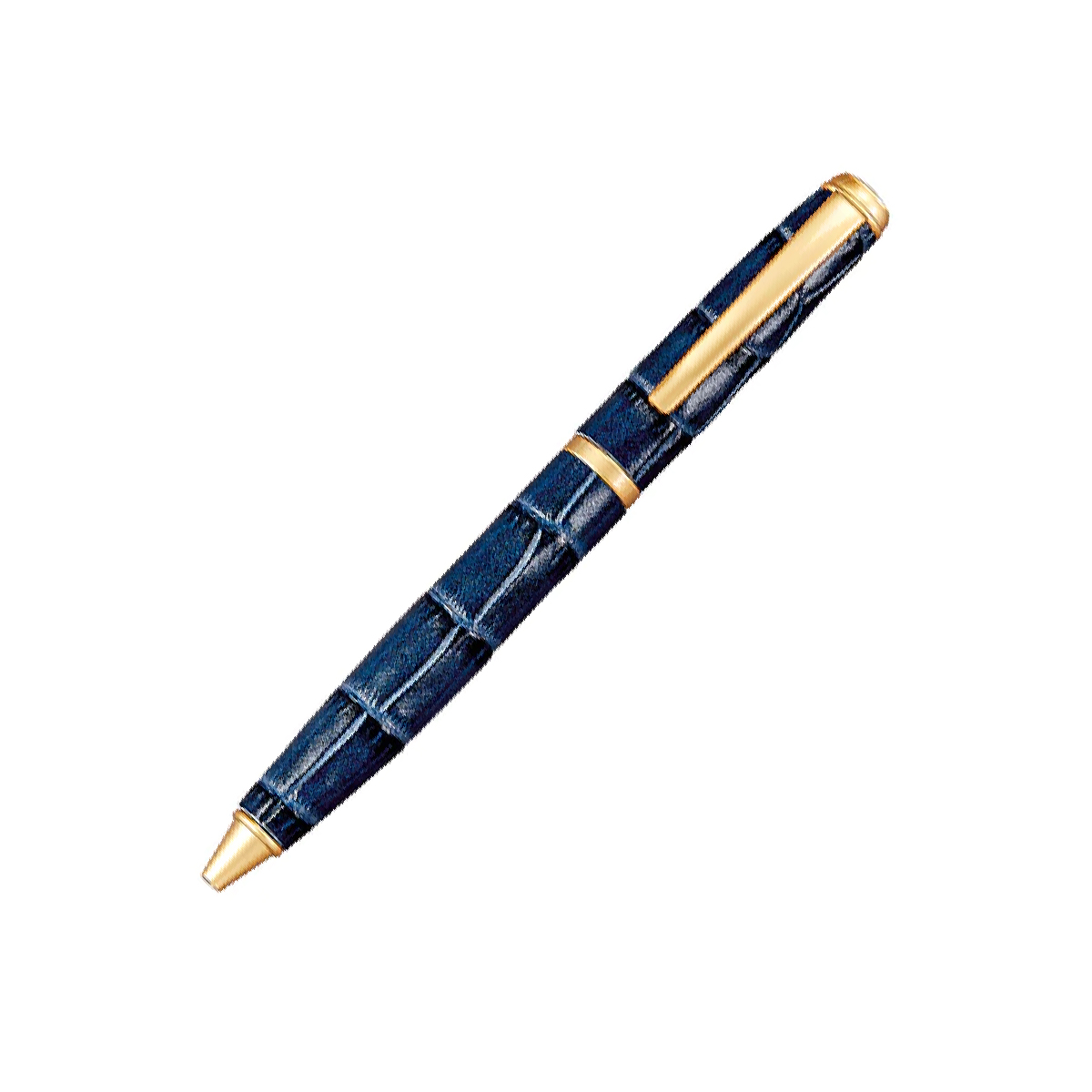 Graphic Image - Sapphire Blue Crocodile Leather Wrapped Pen