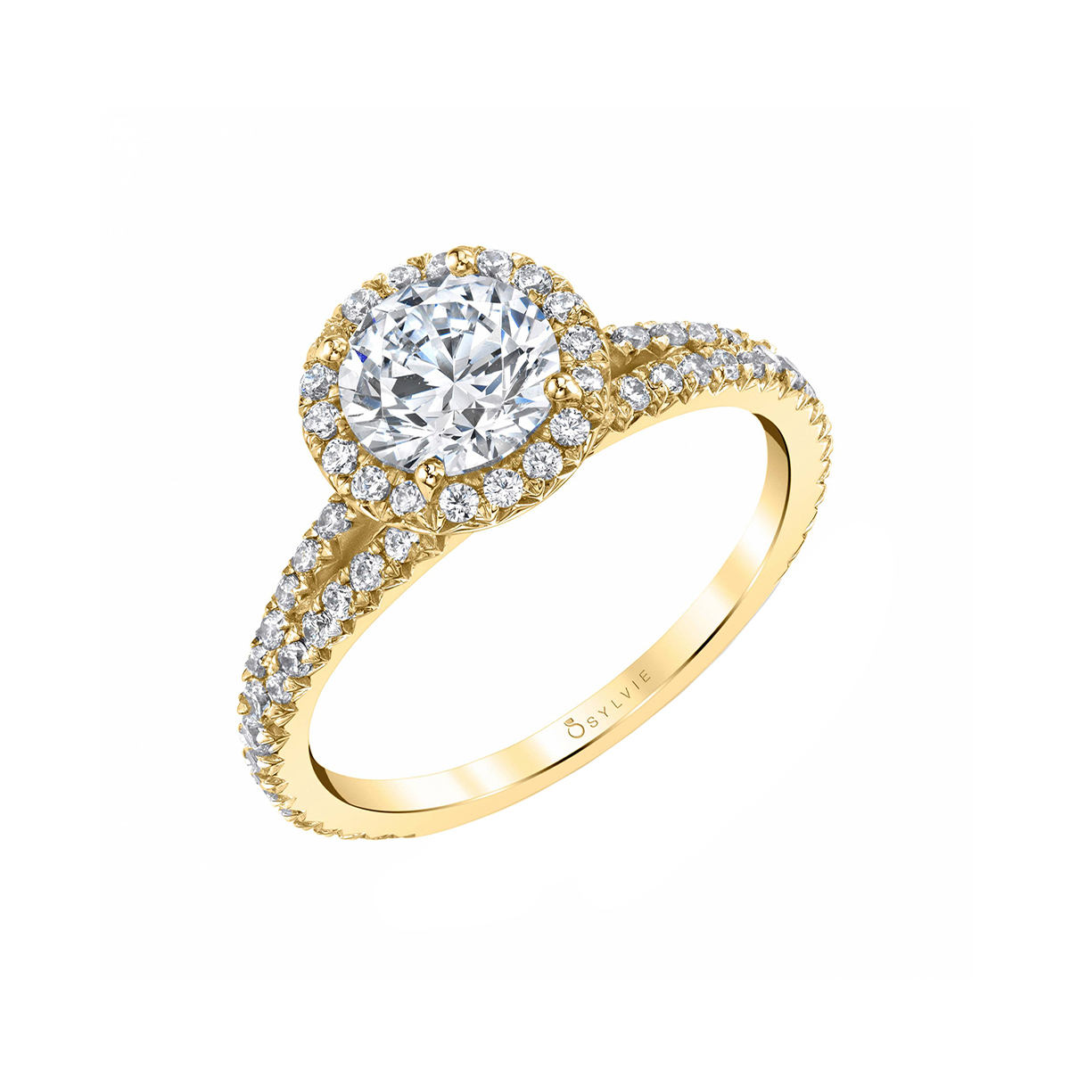 14K Yellow Gold Split Shank Engagement Ring - Genevieve