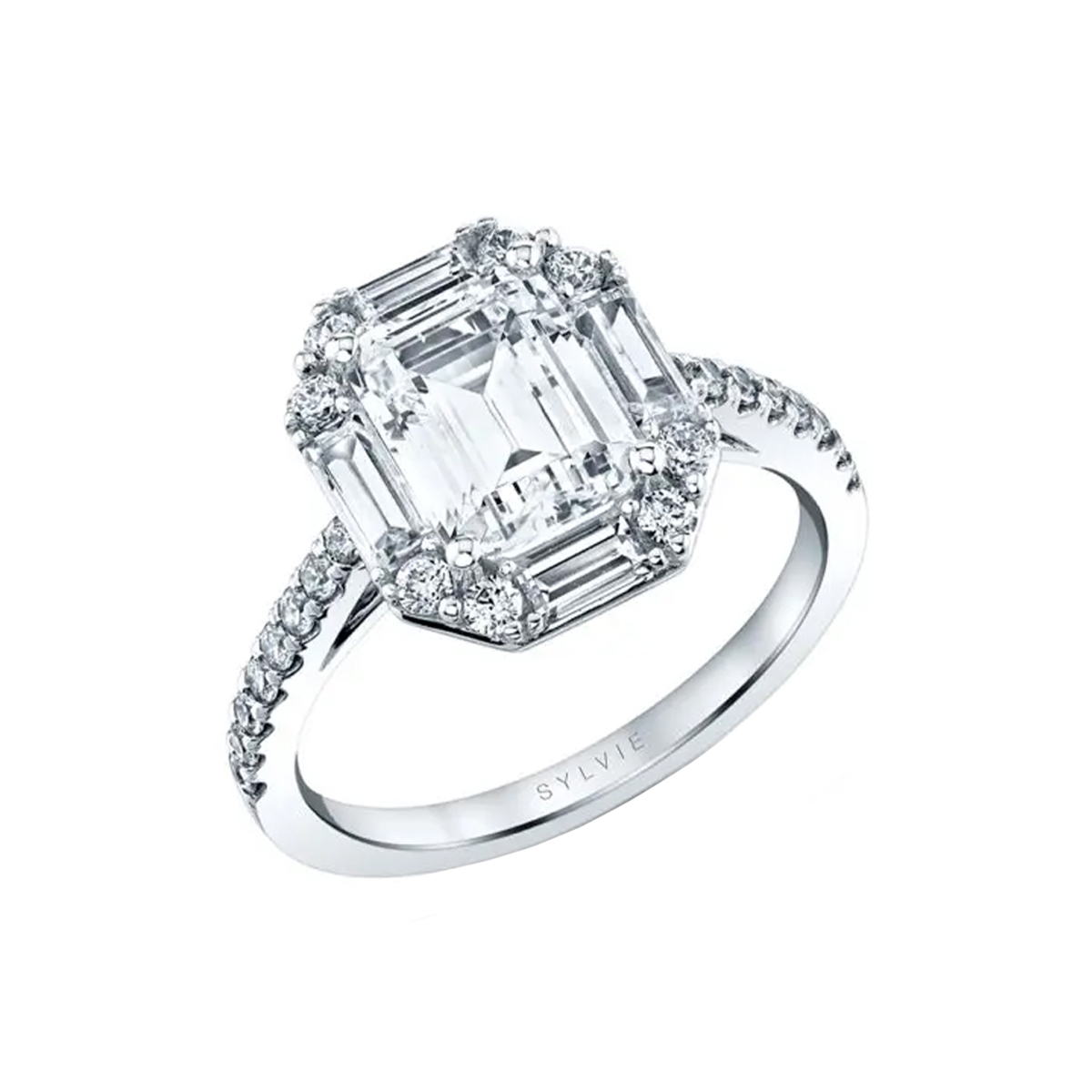 Emerald Cut Vintage Sample Engagement Ring - Presley