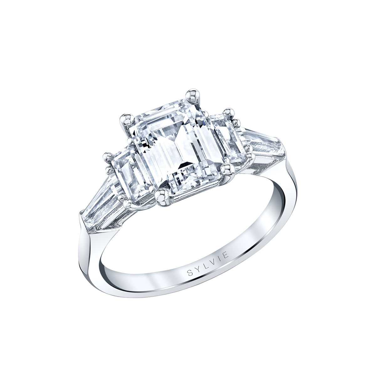 Emerald Cut Five Stone Engagement Ring - Bree