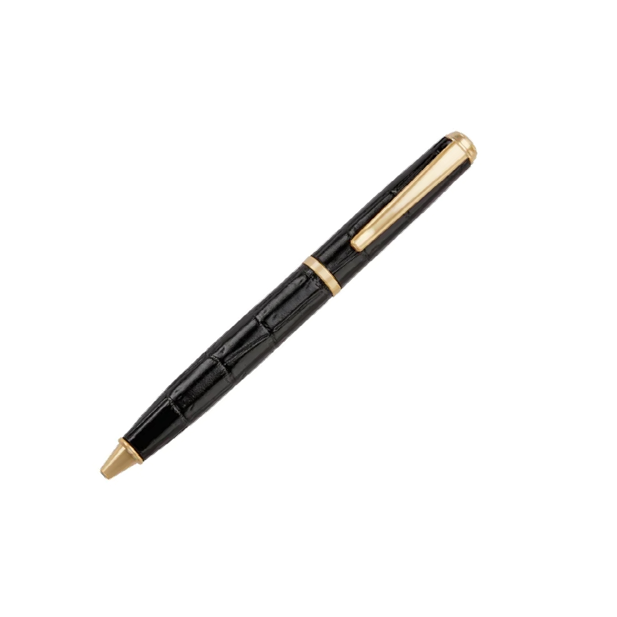 Graphic Image - Black Crocodile Embossed Leather Wrapped Pen