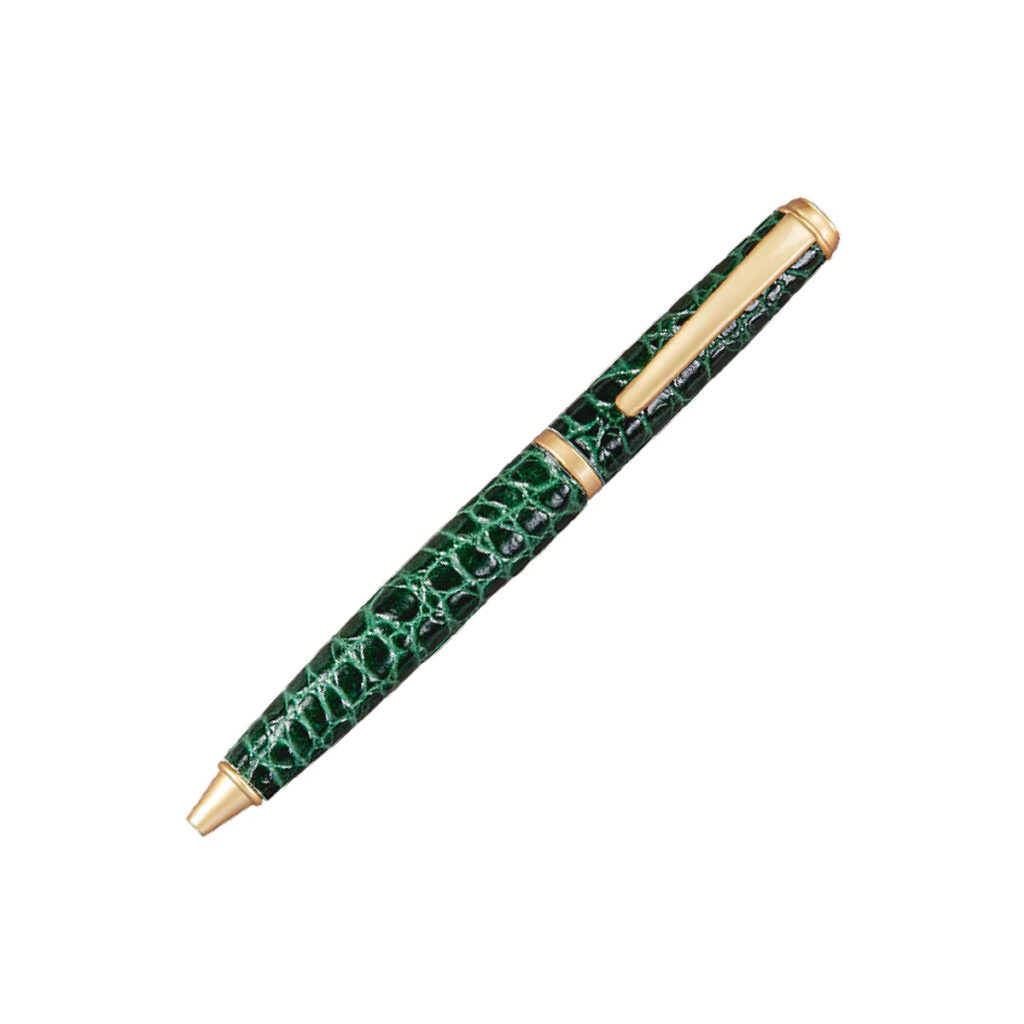 Graphic Image – Emerald Green Crocodile Leather Wrapped Pen