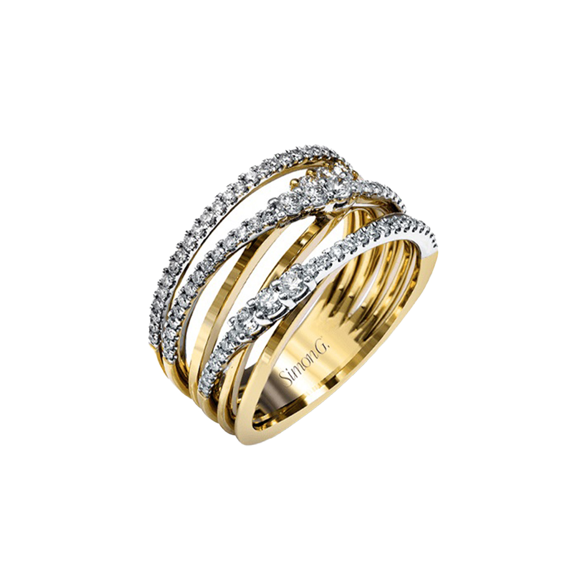 18K Two-Tone Right Hand Diamond Ring