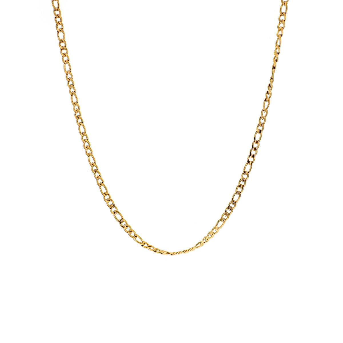 Stainless Steel 22" Gold Plated Figaro Chain.