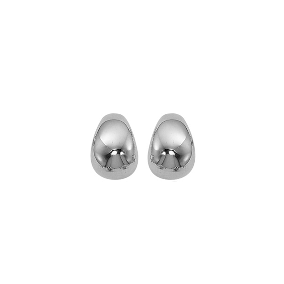 Sterling Silver Small Puff Bottom Huggie Earrings