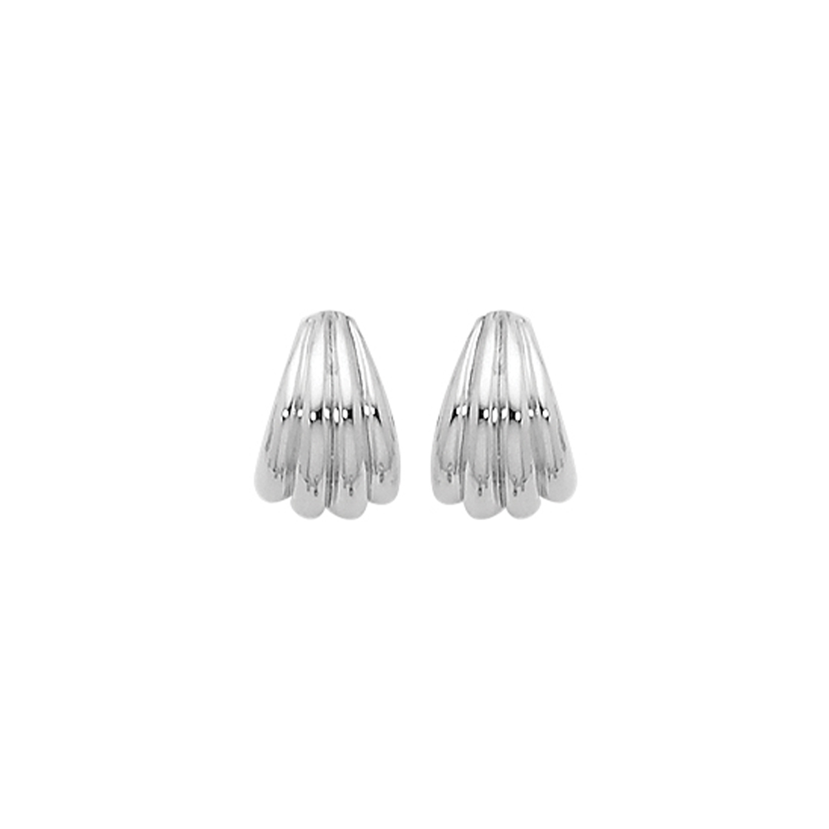 Sterling Silver 4-Rib Hoop Earrings