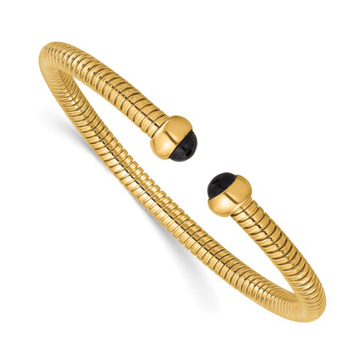 14K Yellow Gold Onyx Cuff Bracelet