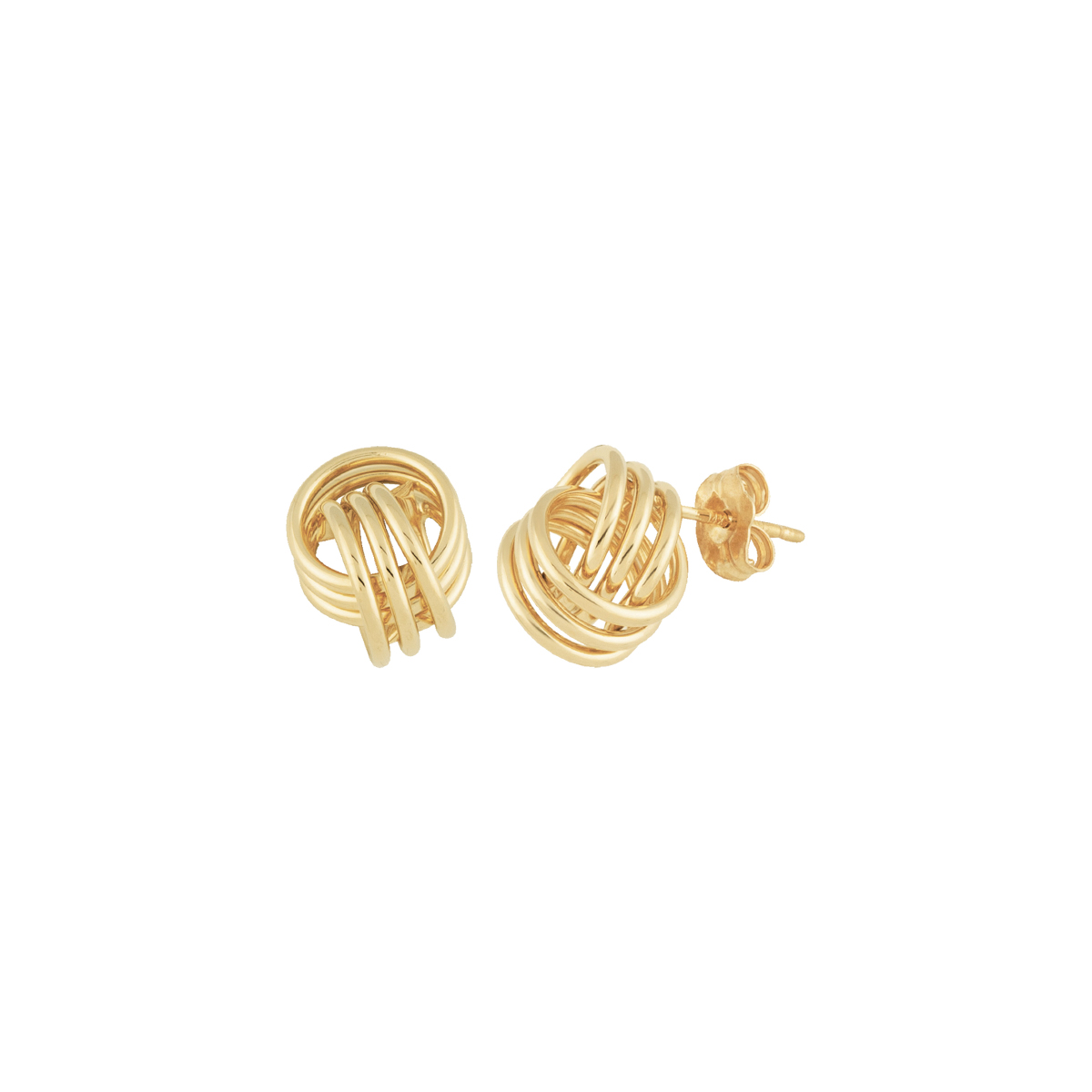 14K Yellow Gold Coil Knot Earrings