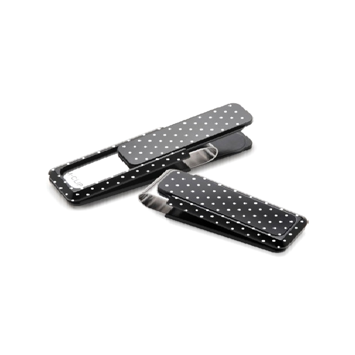 Stainless Steel Black Polkadot Money Clip