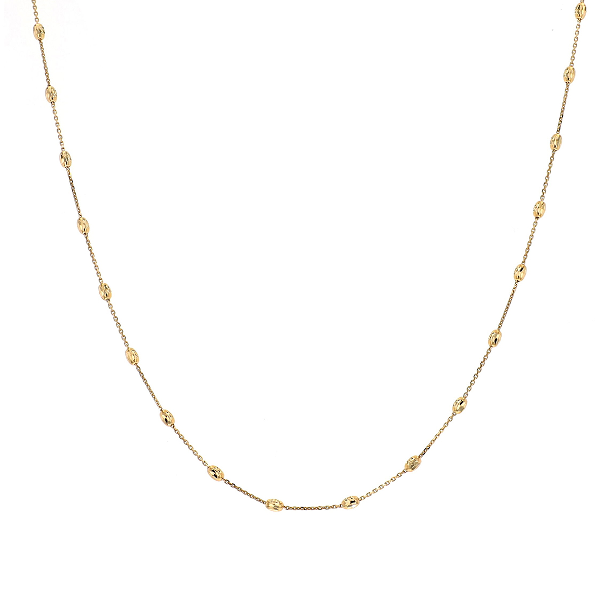 18K Yellow Gold Station Necklace