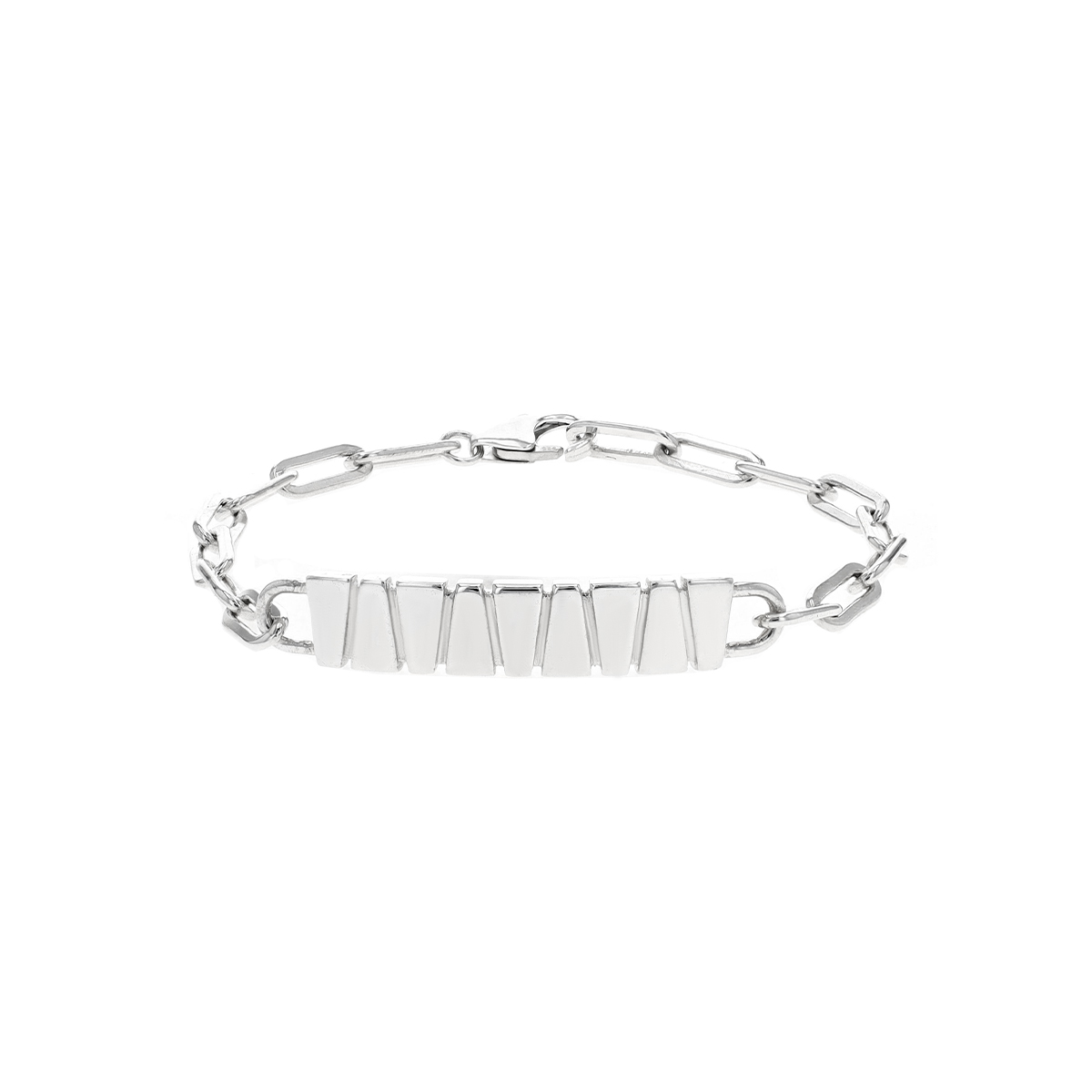 Sterling Silver Paperclip Bar Bracelet
