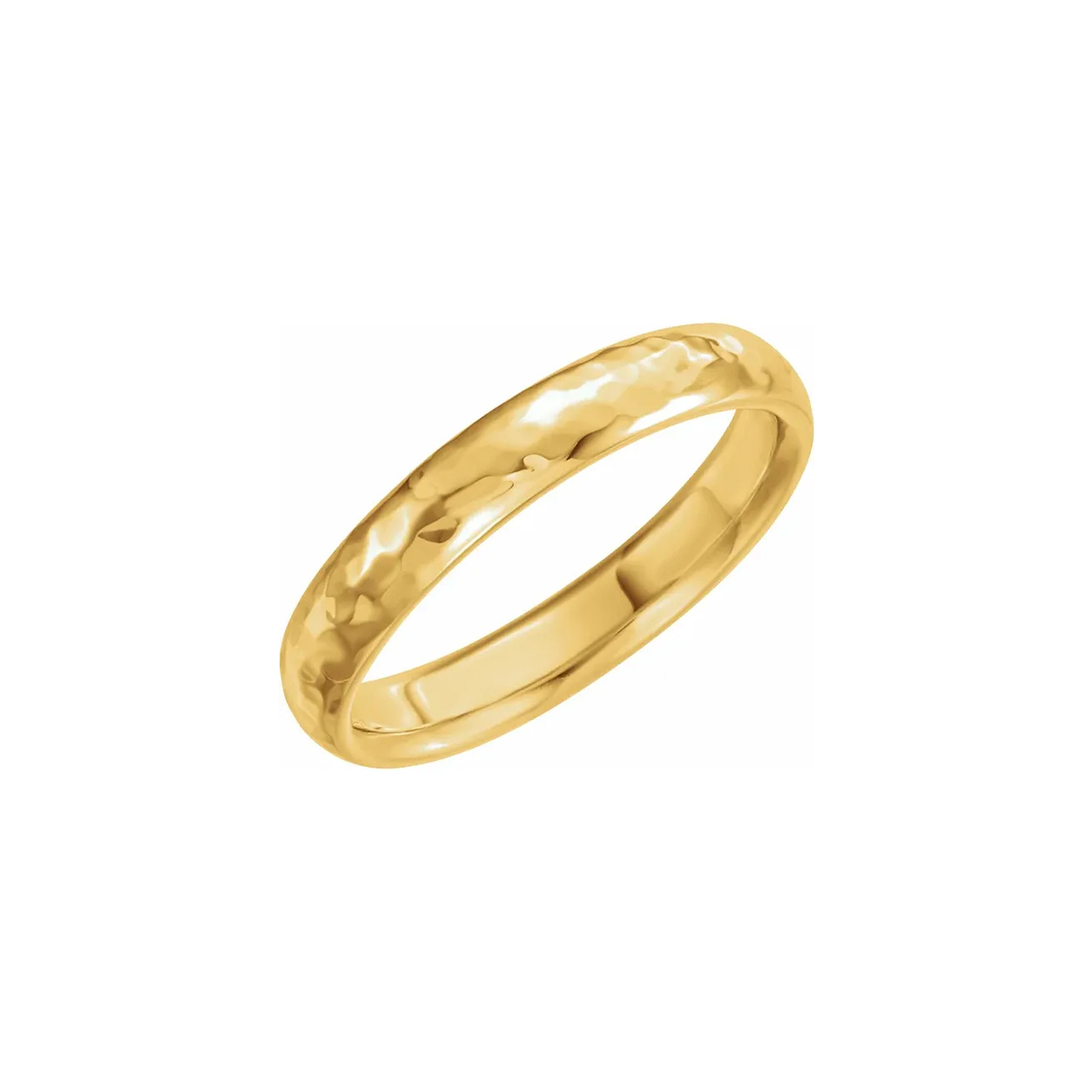 14K Yellow Gold 4 mm Hammered Wedding Band
