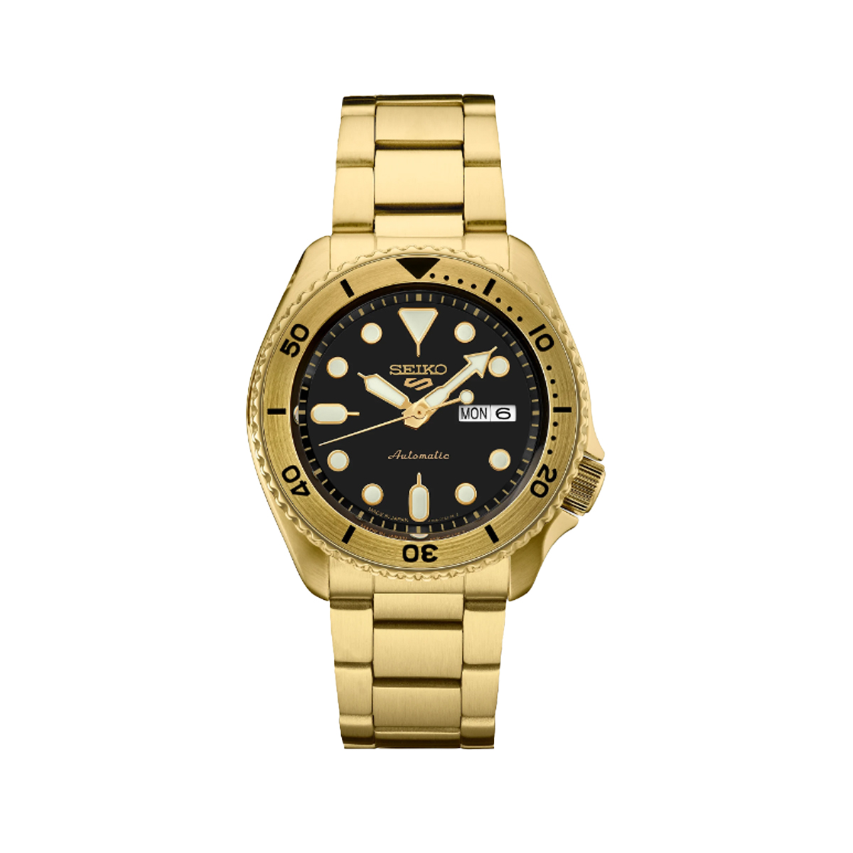 Stainless Steel Yellow Gold Plated Seiko 5 Sports Watch