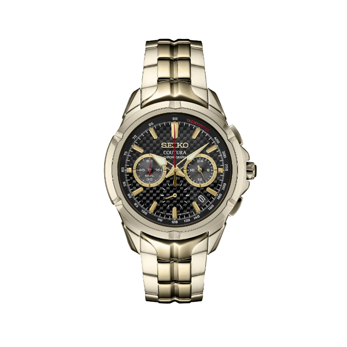 Stainless Steel Yellow Gold Plated Seiko Coutura Quartz Chronograph Watch