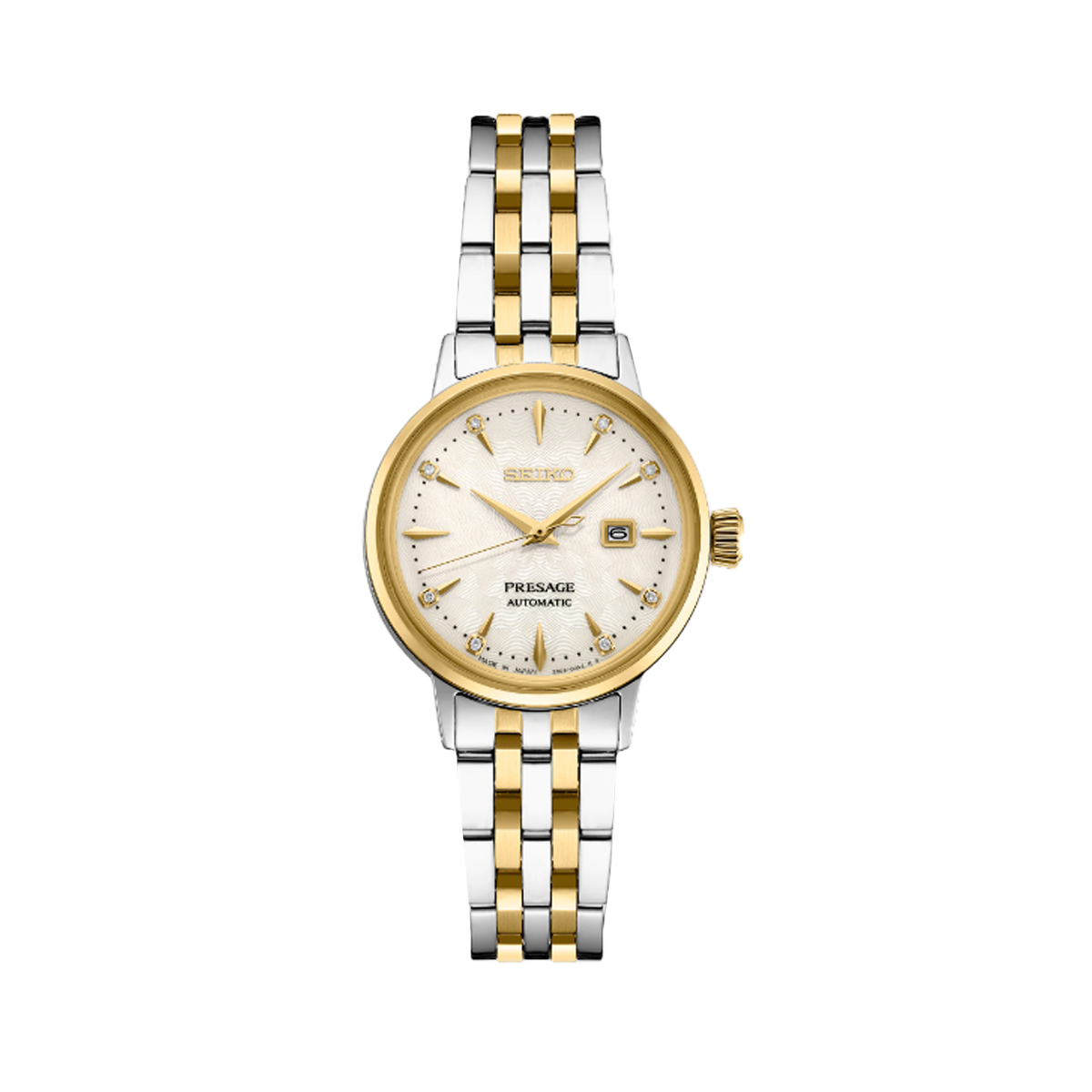 Stainless Steel Two Tone Yellow Gold Plated  Seiko Presage Cocktail Time