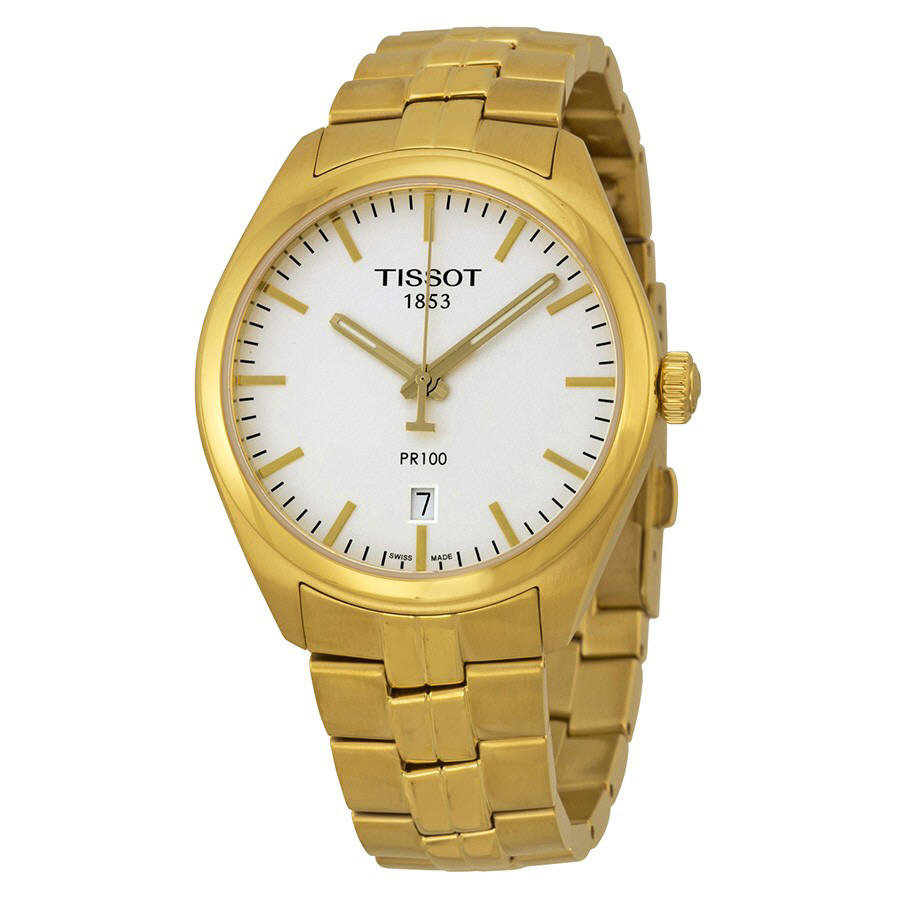 Stainless Steel Yellow Gold Plated Tissot PR 100