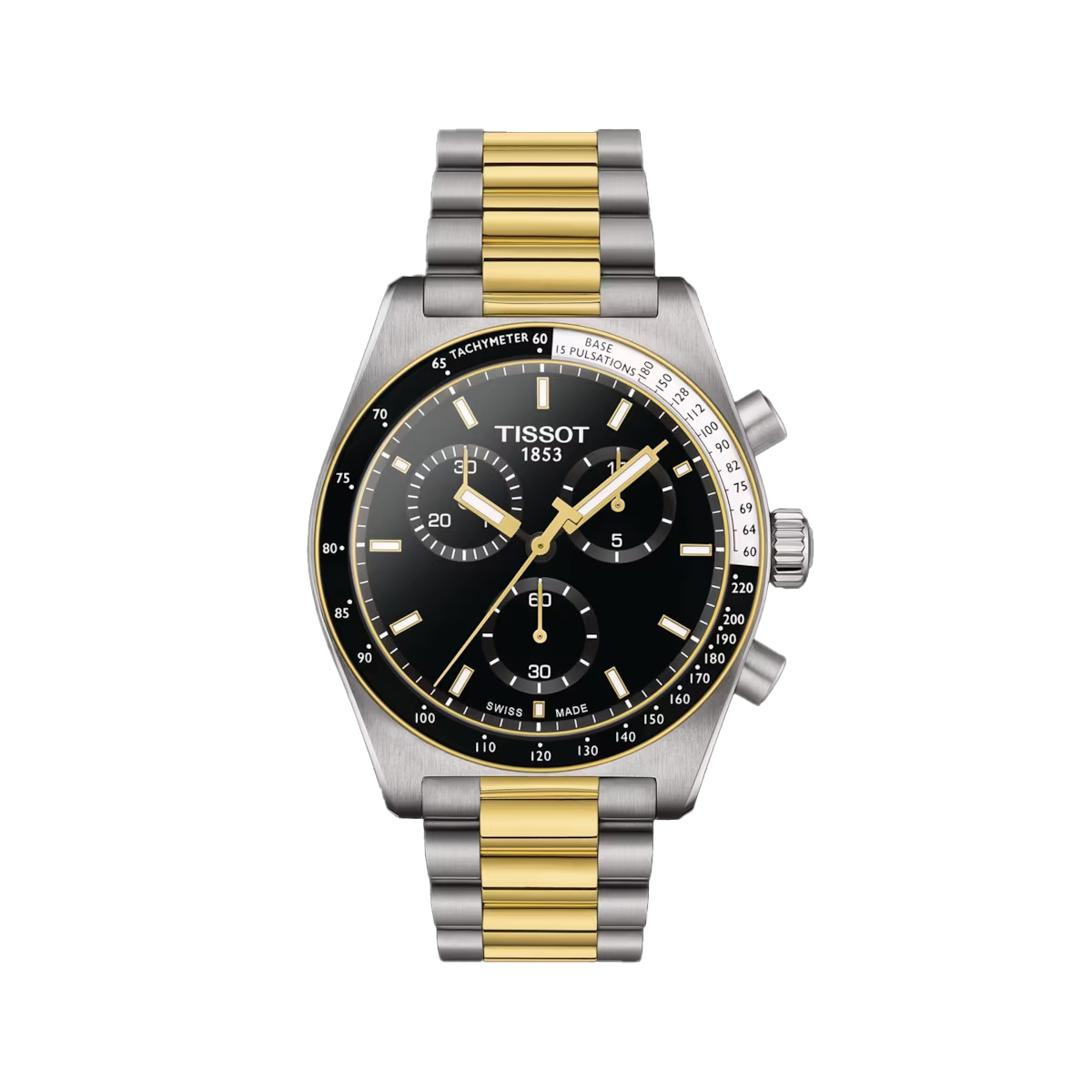 Two Tone Stainless Steel And Yellow Gold Plated Tissot PR 516 Chronograph