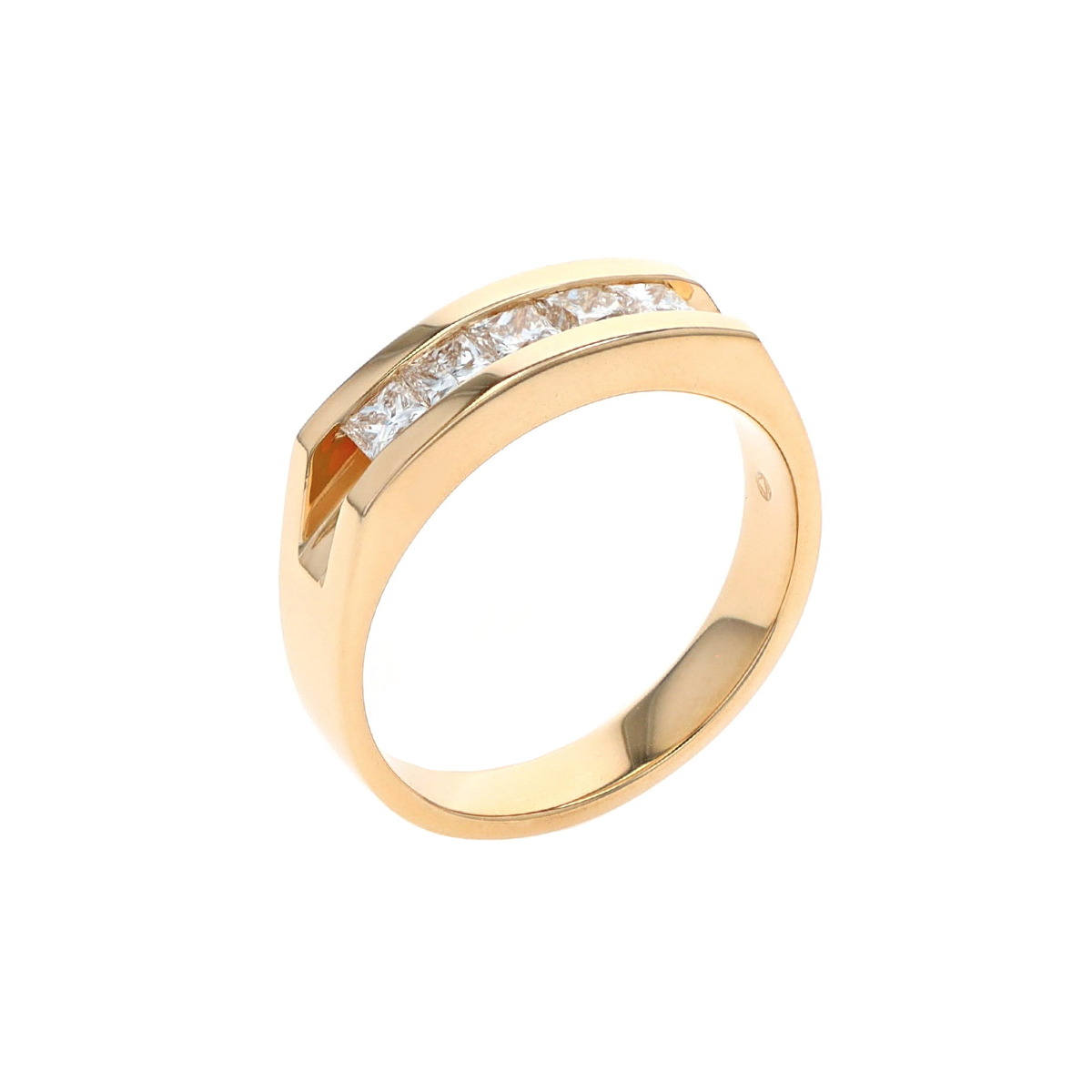 14K Yellow Gold Princess-Cut Diamond Channel Wedding Band