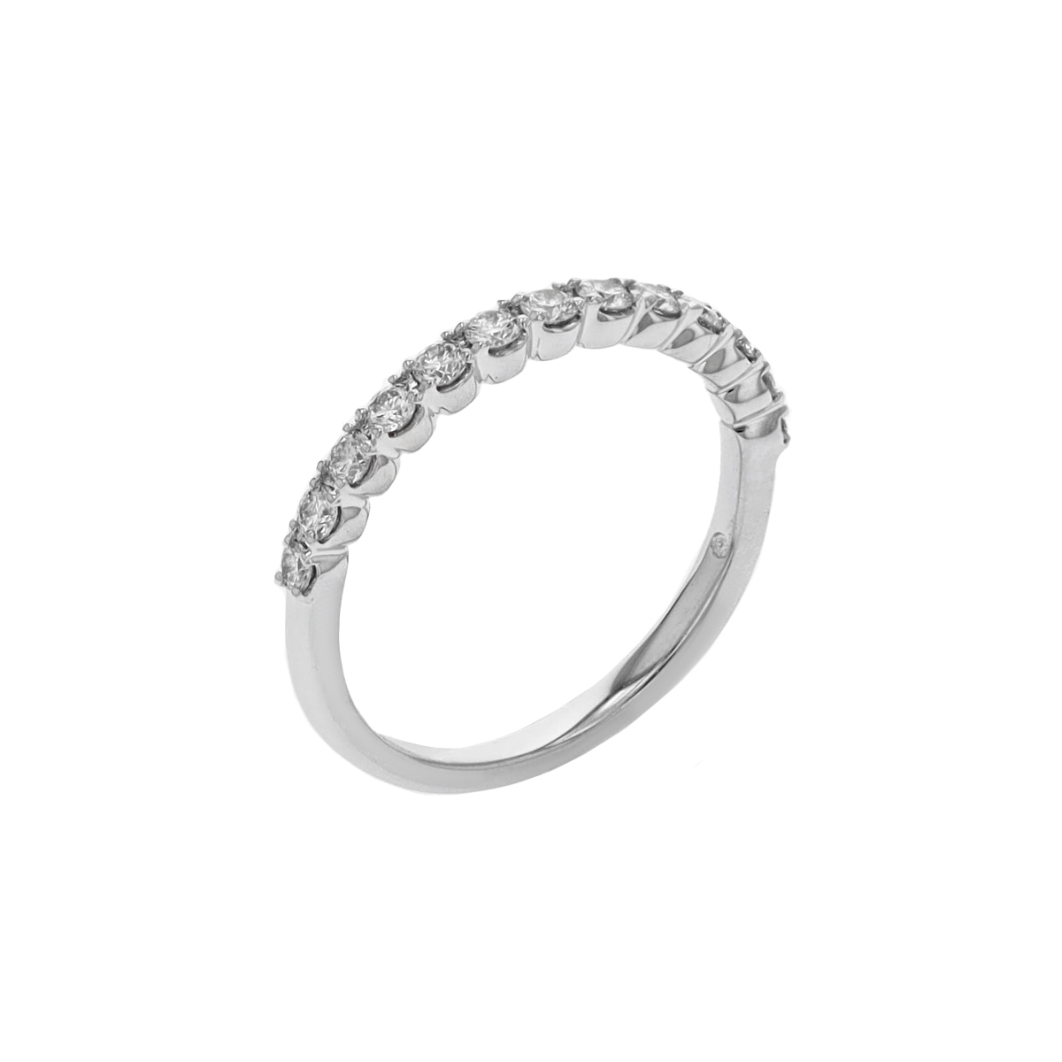 14K White Gold Prong-Set Diamond Wedding Band