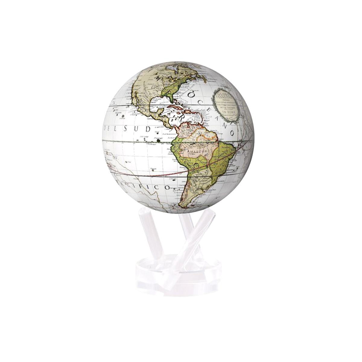 Mova - Antique Terrestrial White Globe 4.5"