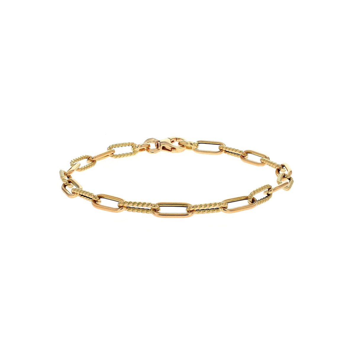 14K Yellow Gold Twisted Link Bracelet