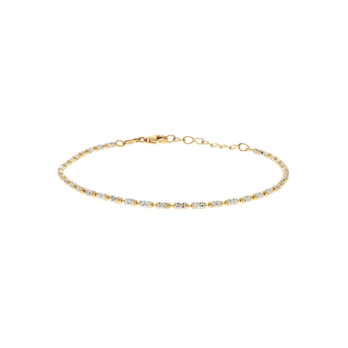 18K Two-Tone Diamond-Cut Candy Bracelet