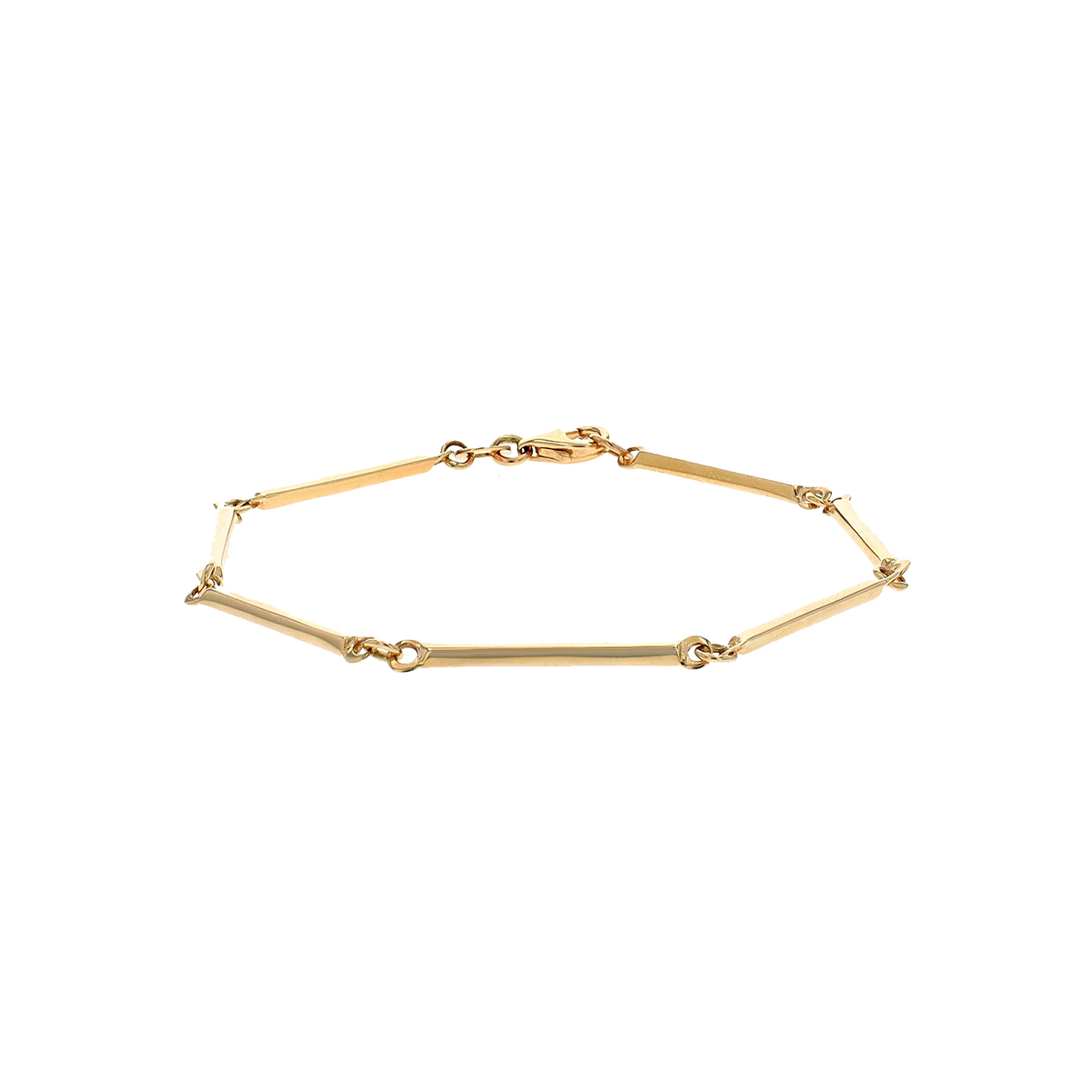 14K Yellow Gold Linked Bar Bracelet