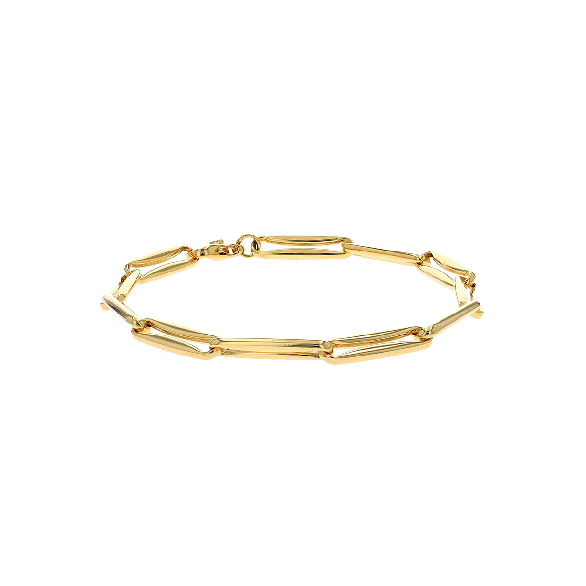 18K Yellow Gold Elongated Link Bracelet