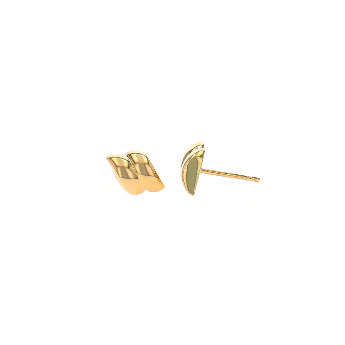 14K Yellow Gold Fancy Link Stud Earrings