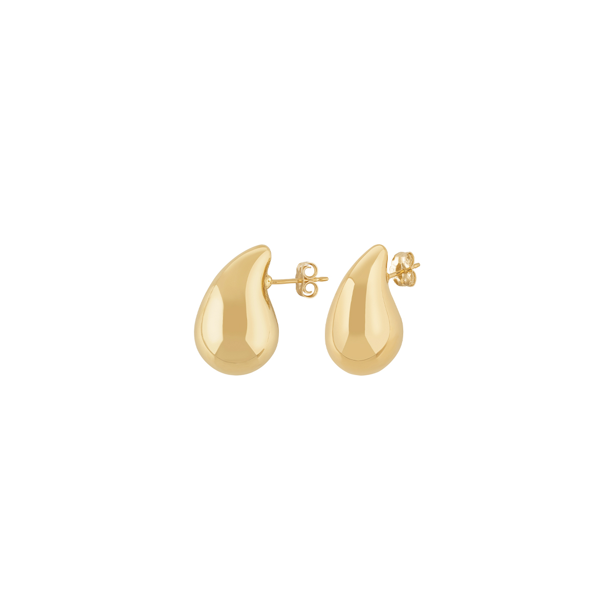 14K Yellow Gold Polished Tear Drop Earrings