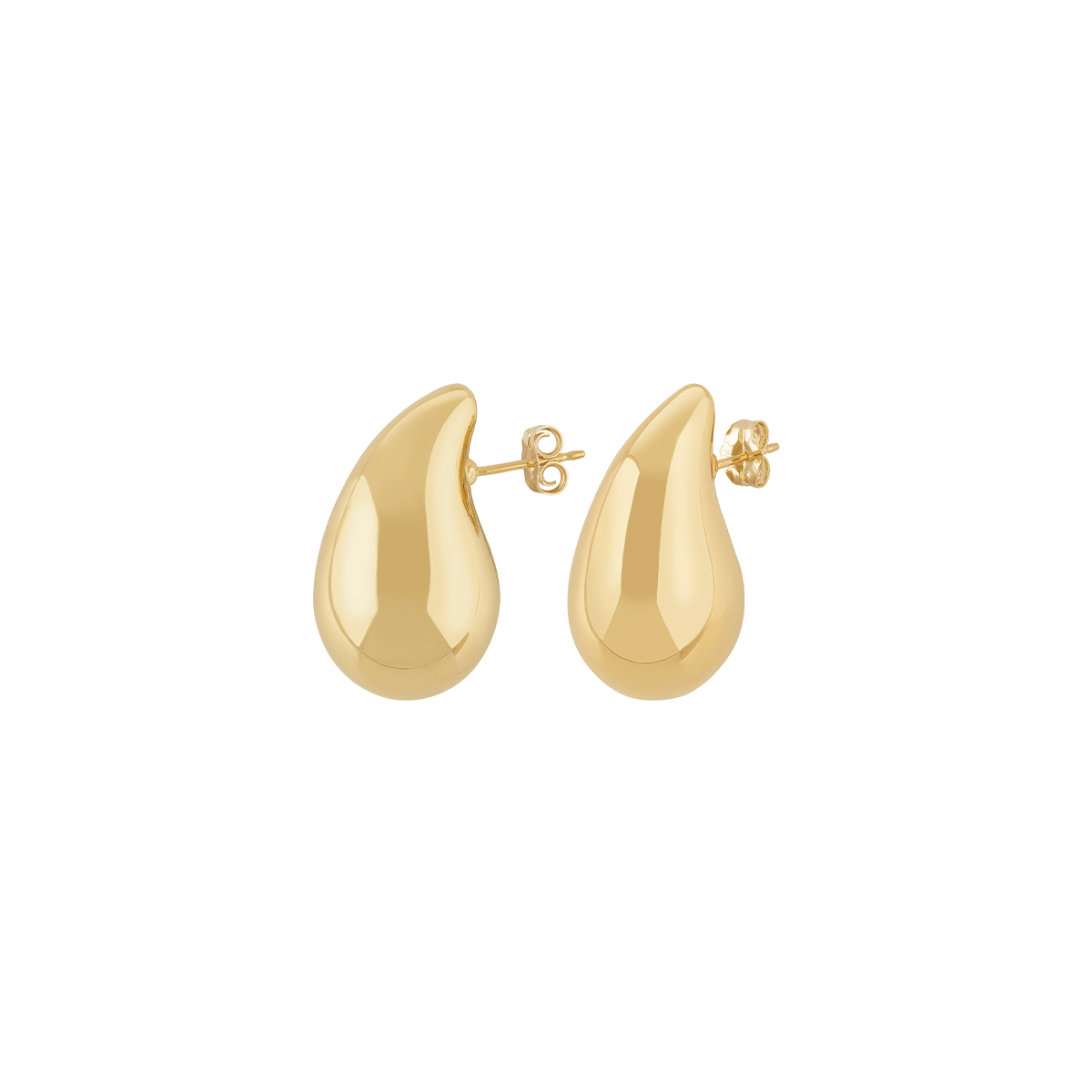 14K Yellow Gold Medium Polished Tear Drop Earrings