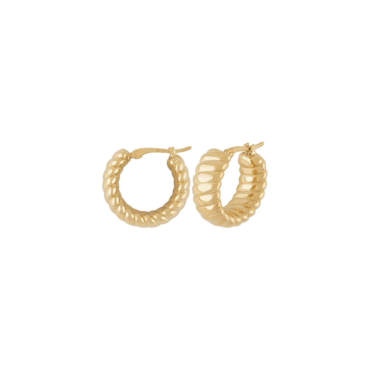 14K Yellow Gold Multi-Twist Hoop Earrings