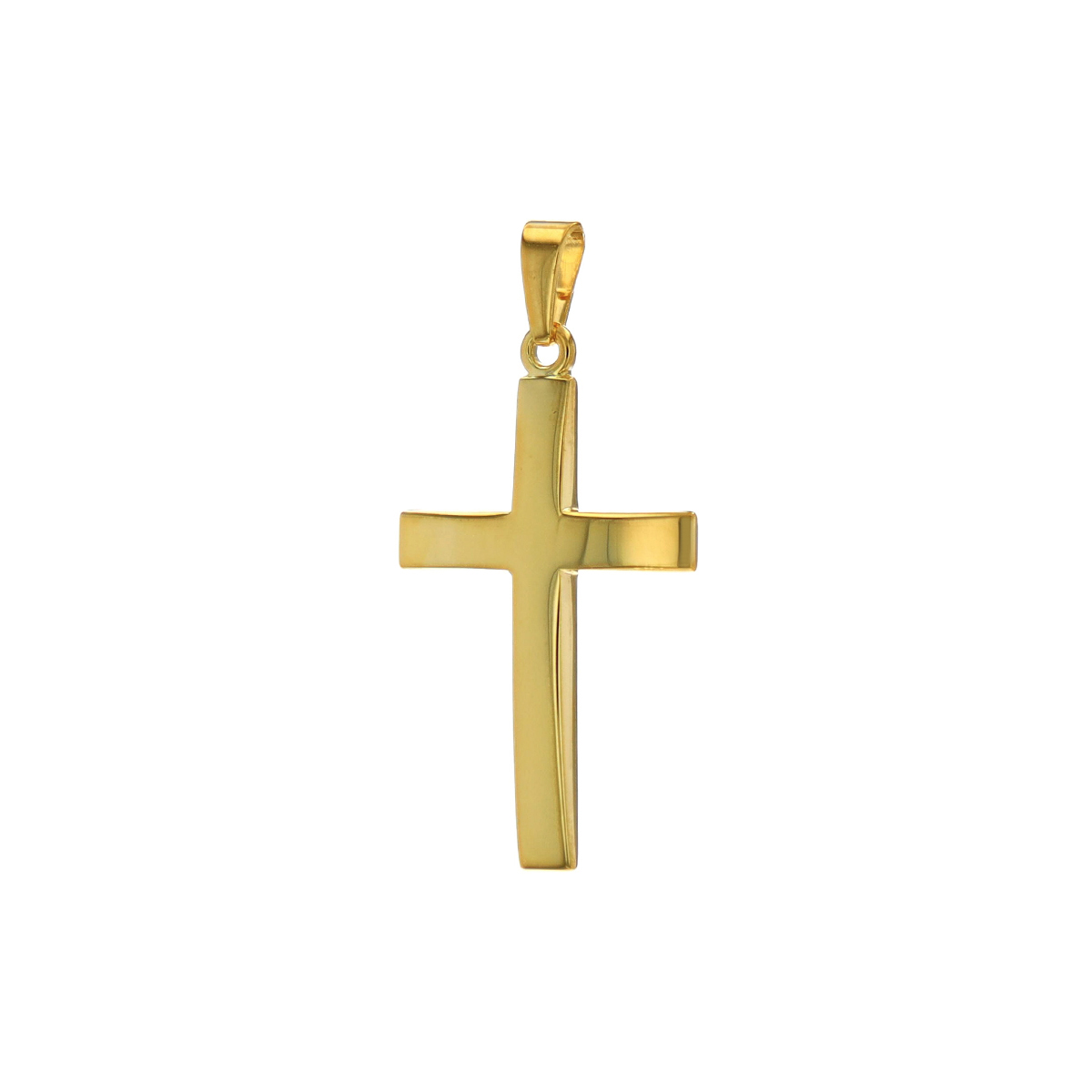 14K Yellow Gold 24 x 16 mm Domed Cross Pendant