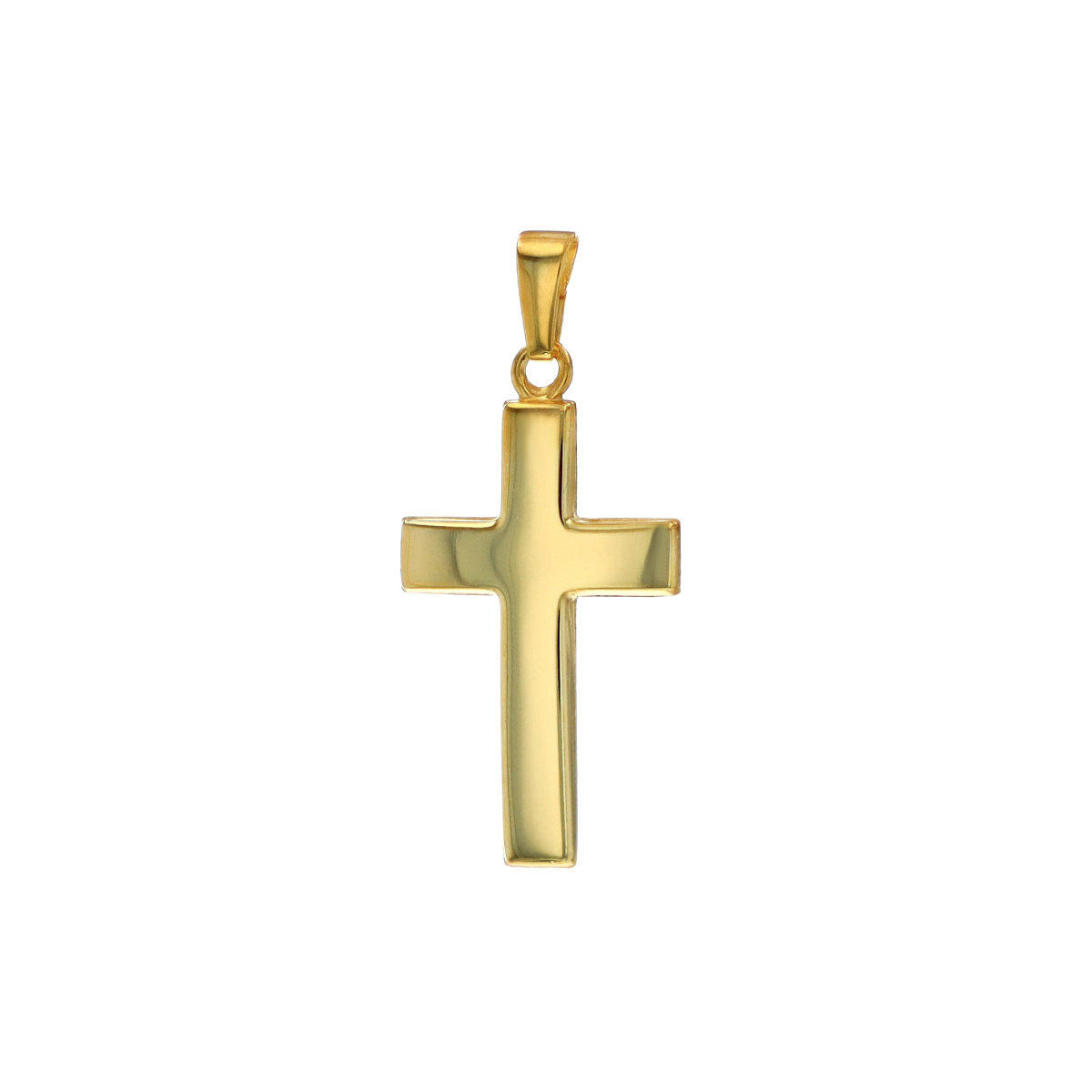 14K Yellow Gold 22 x 13 mm Domed Cross Pendant