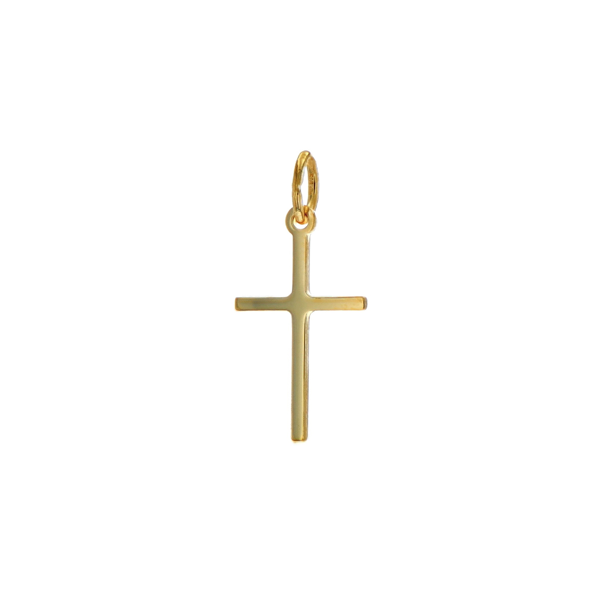 14K Yellow Gold 15 x 10 mm Stick Cross Pendant