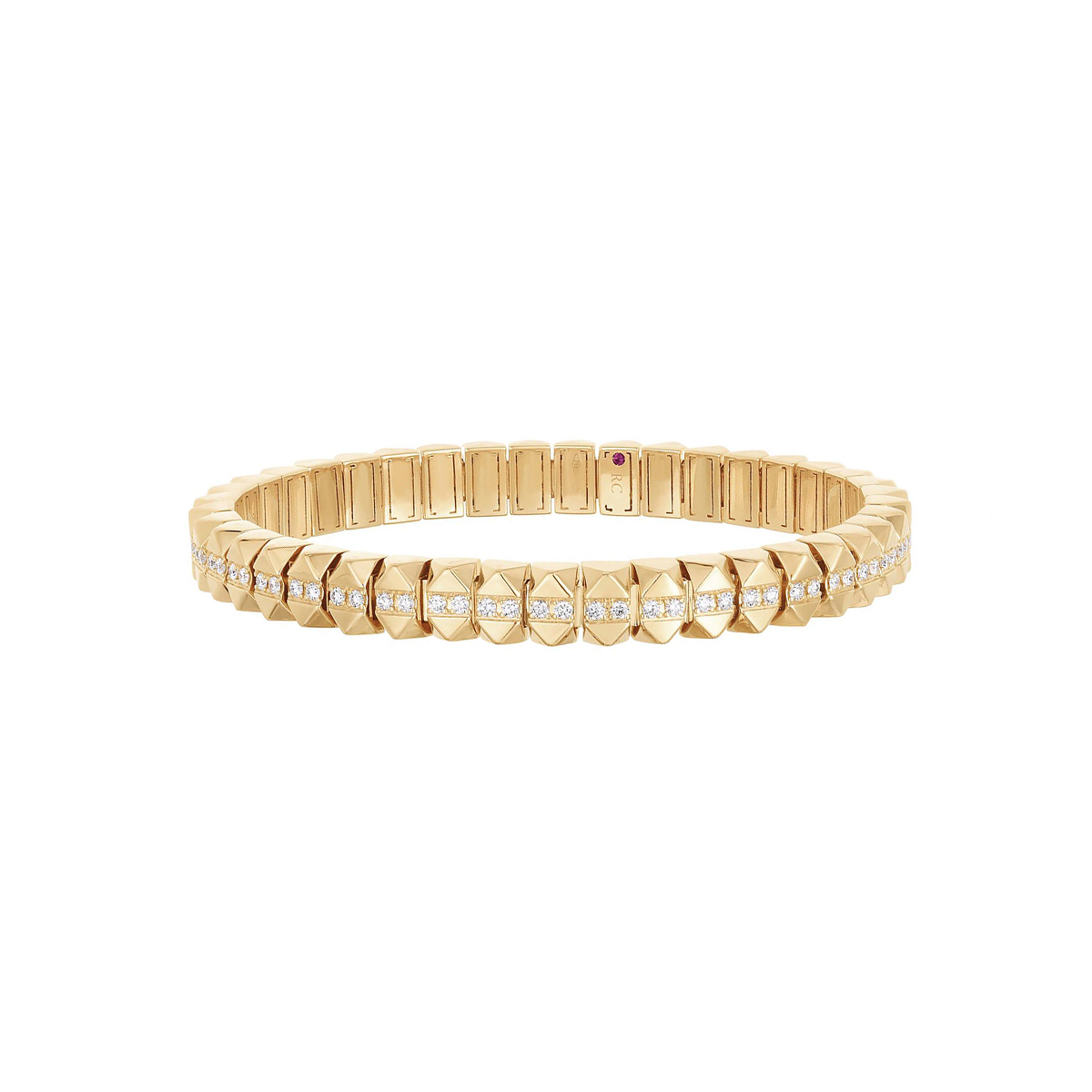 18K Yellow Gold Diamond Obelisco Flexible Bracelet