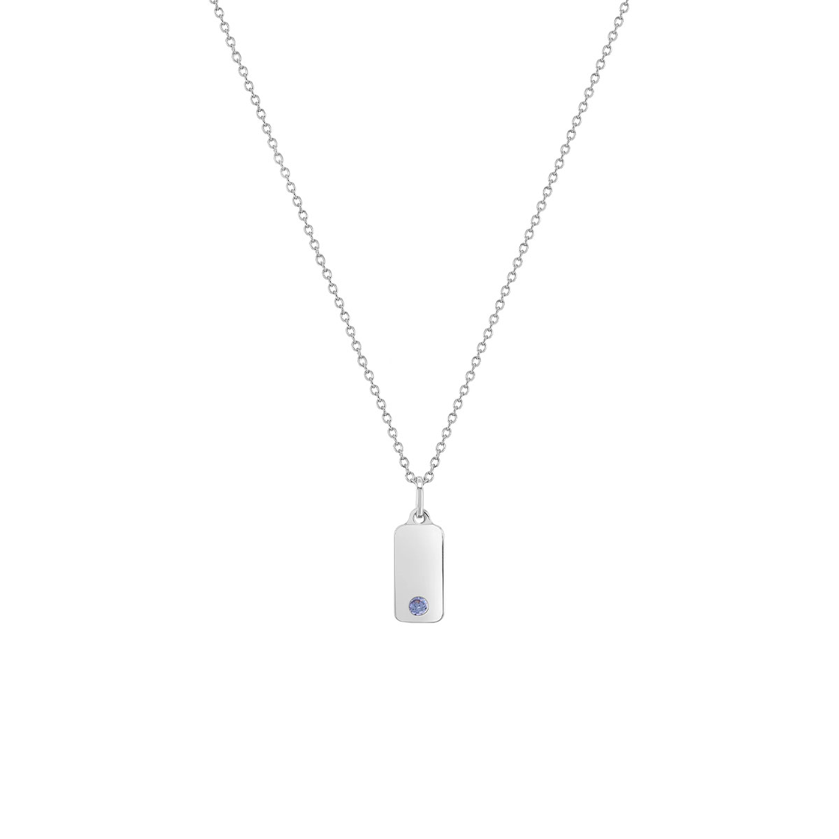 Children's Sterling Silver Cubic Zirconia Bar Pendant with Chain