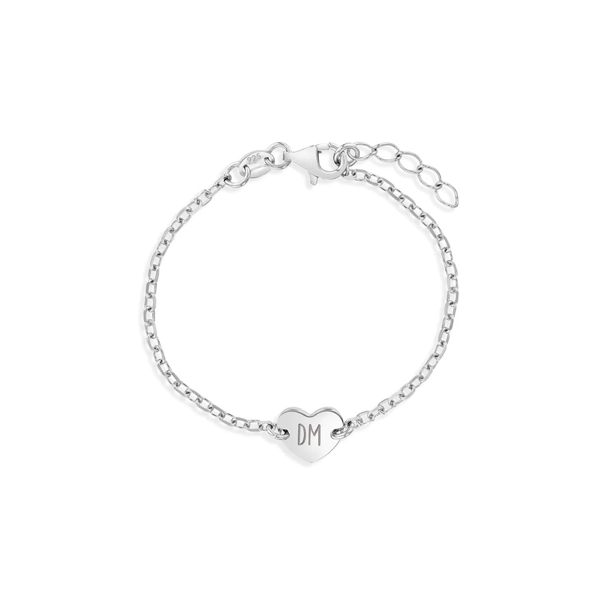 Children's Sterling Silver Polished Heart Bracelet